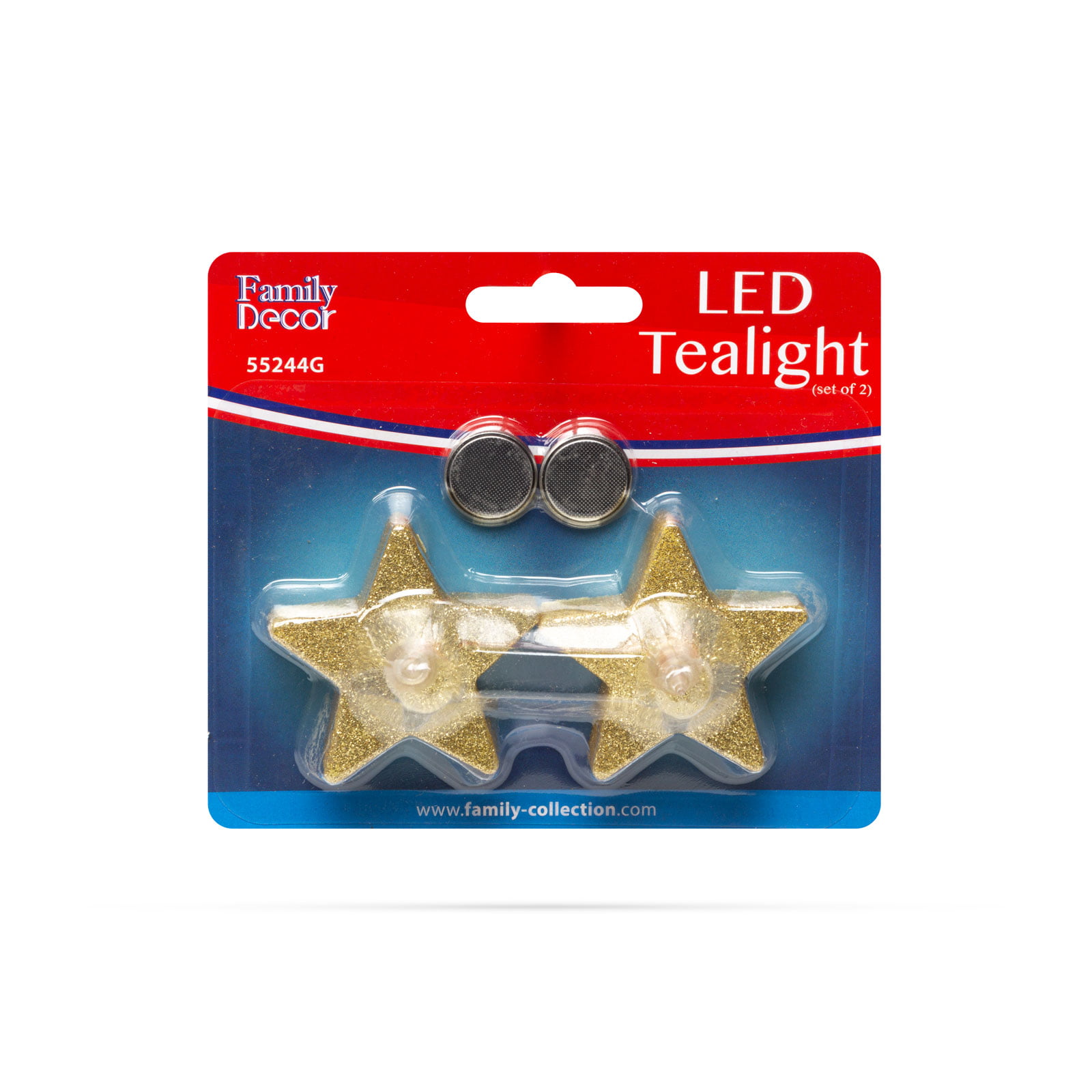 2 db Elemes LED világító teamécses szett glitteres arany csillag