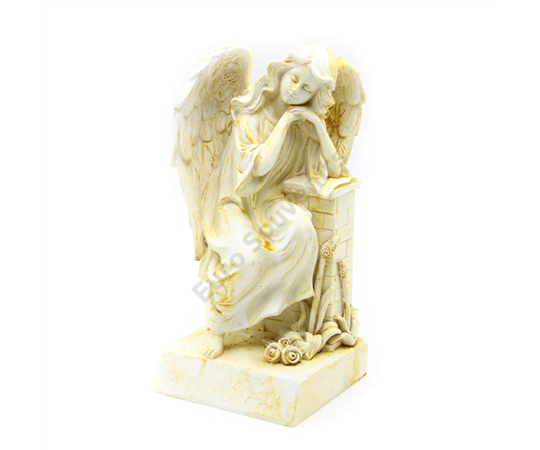 Angyalka szobor könyöklő - antikolt - 22 cm