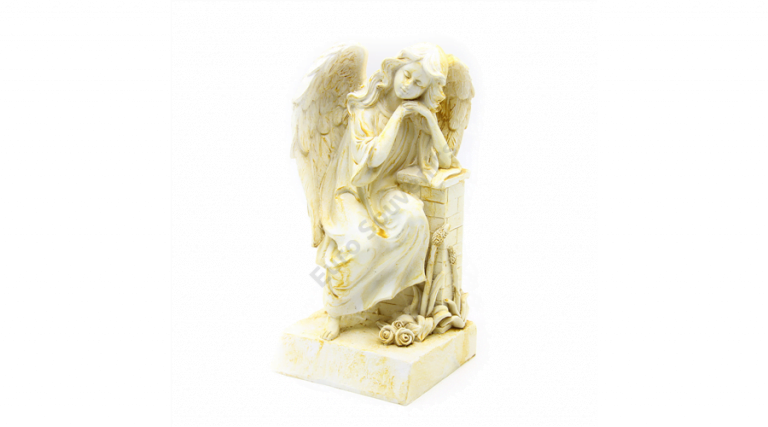 Angyalka szobor könyöklő - antikolt - 22 cm