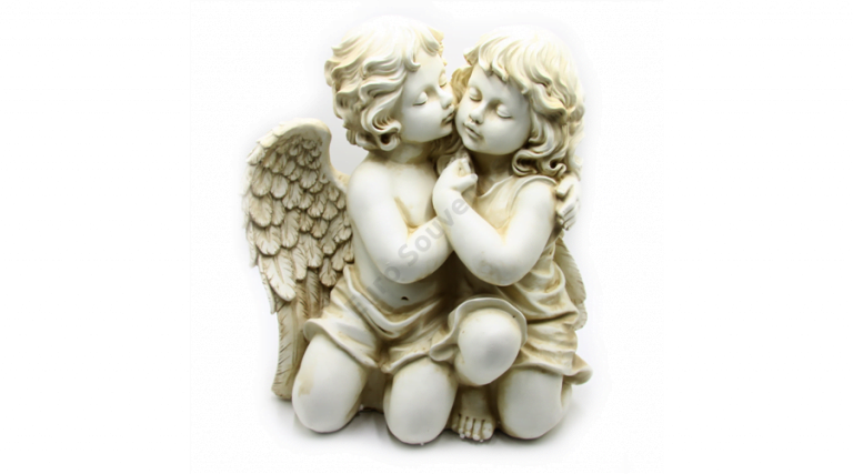 Angyalka szobor ölelkező angyalpár - 32 cm