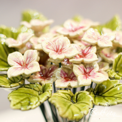 Bokréta Kerámia virág mini hortenzia 30 mm - több színben