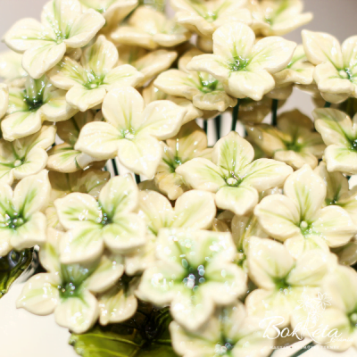 Bokréta Kerámia virág mini hortenzia 30 mm - több színben