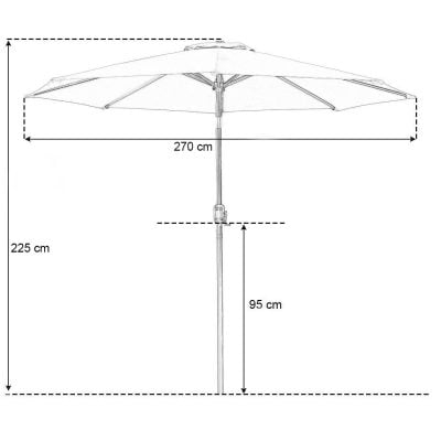 Dönthető, nagy méretű napernyő 2,25 m