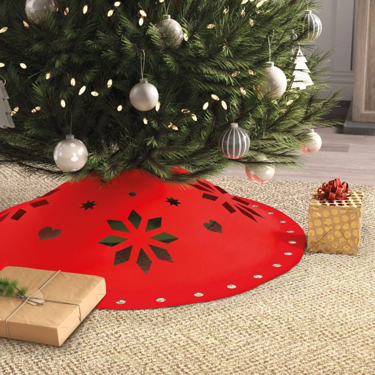 Karácsonyfa piros terítő 90 cm