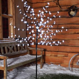 Karácsonyi LED világító cseresznyefa 120 cm hideg fehér (10)
