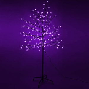 Karácsonyi LED világító cseresznyefa 120 cm lila (2)