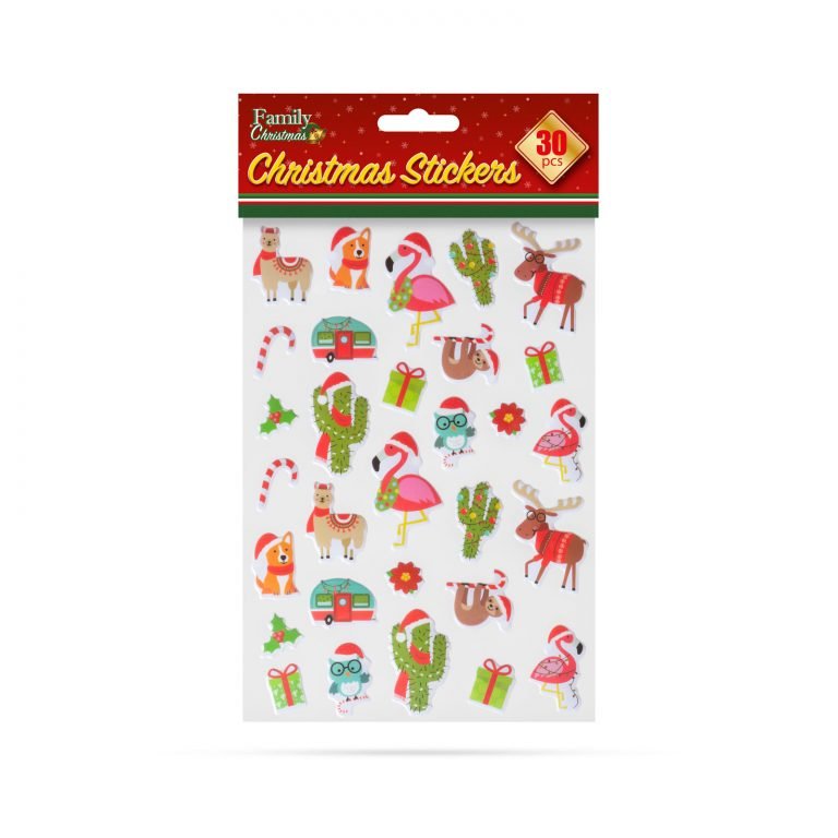 Karácsonyi állat mintás Karácsonyi matrica szett - 14 x 21 cm
