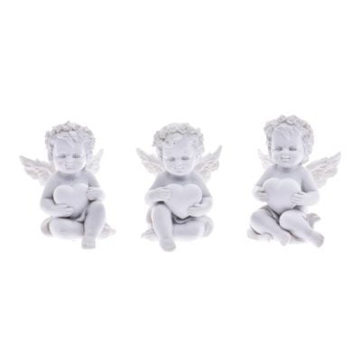 Karácsonyi angyalka figurák szívecskével üldögélve 3 cm 3 féle