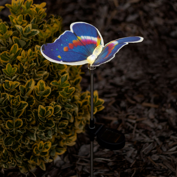 Kerti napelemes LED pillangó világítás 65 cm hideg fehér