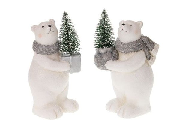 LED-es Karácsonyi jegesmedvék 19,5 cm 2 féle