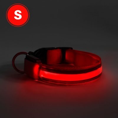 LED-es akkumulátoros nyakörv - piros- 3 méret