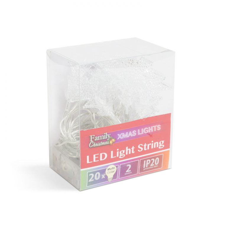 LED fényfüzér - színes fenyőfa - 2,3 m