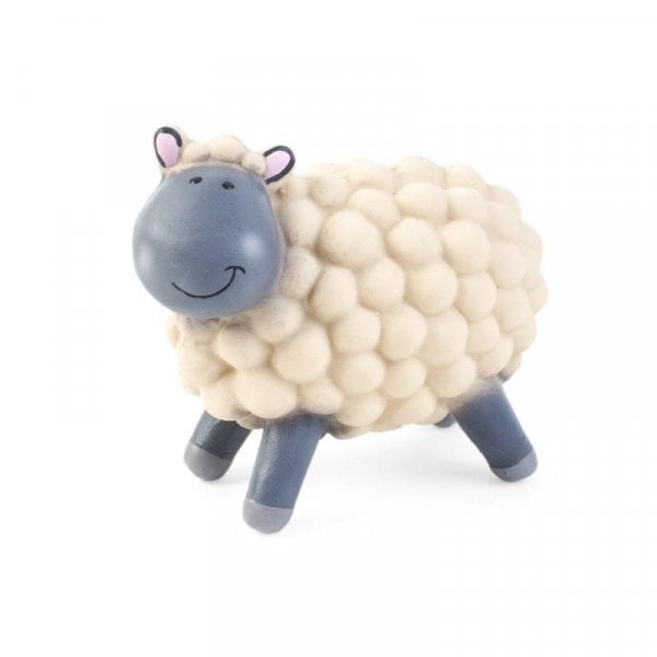 Latexgumi sípoló bárány figura kutya játék 13,5 cm - fehér
