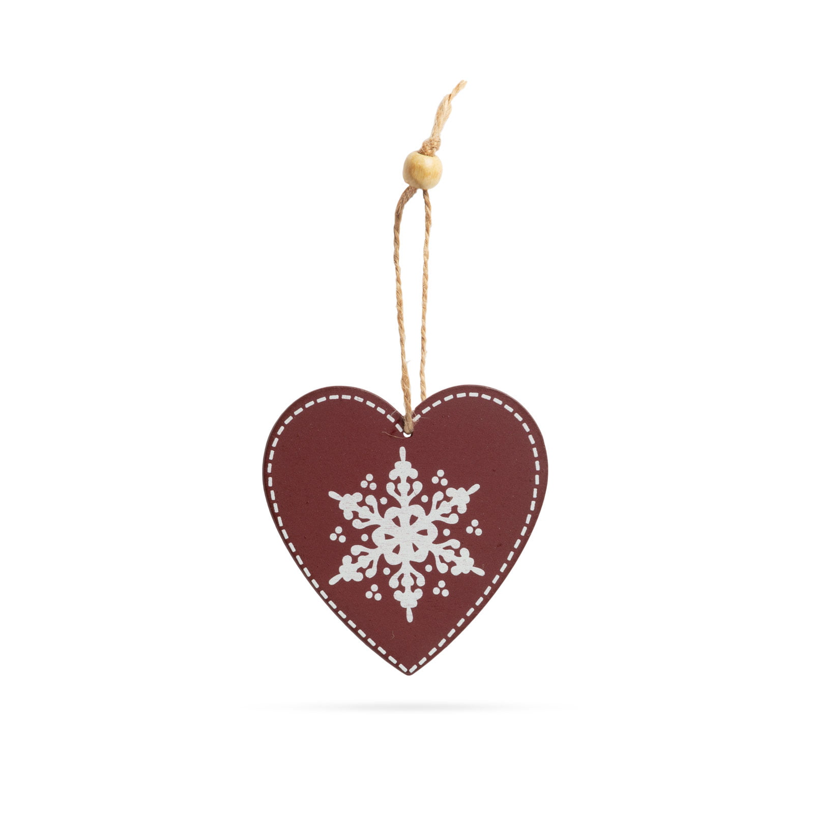 Préselt fa karácsonyfadísz akasztható szív 9 cm