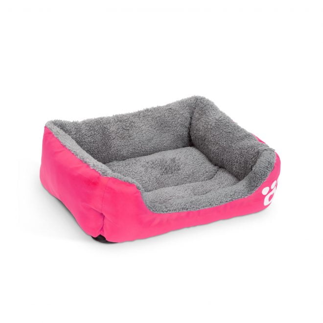 Szögletes, extrán párnázott kutyafekhely, vízlepergető külsővel - 54 x 42 cm - rózsaszín