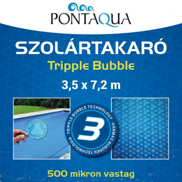Szolártakaró 3,5 x 7,2 m 500 micron Tripple Bubble