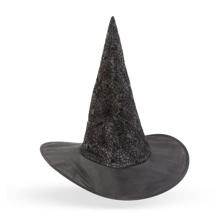 Halloween-i boszorkánykalap - fekete 19 cm